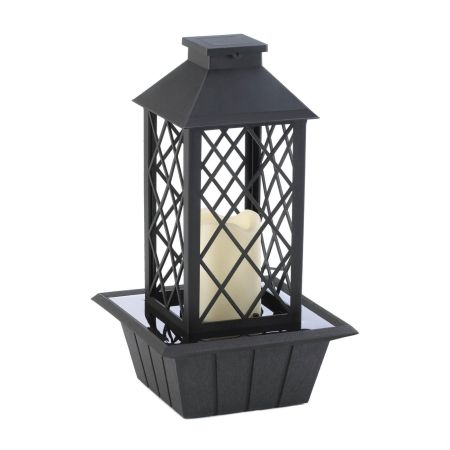 BLACK LANTERN TABLETOP FOUNTAIN